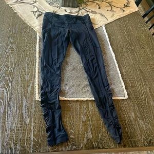 Black Ruffled Lululemon Leggings w/ pockets